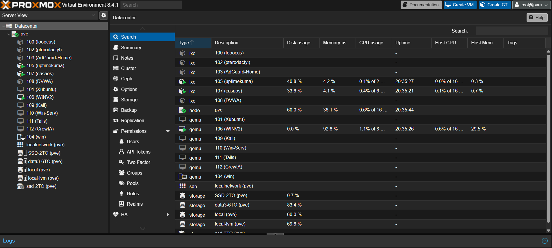 Interface de monitoring